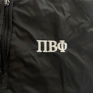 Charles River Apparel Black Jacket with White Lining Pi Beta Phi Sorority
